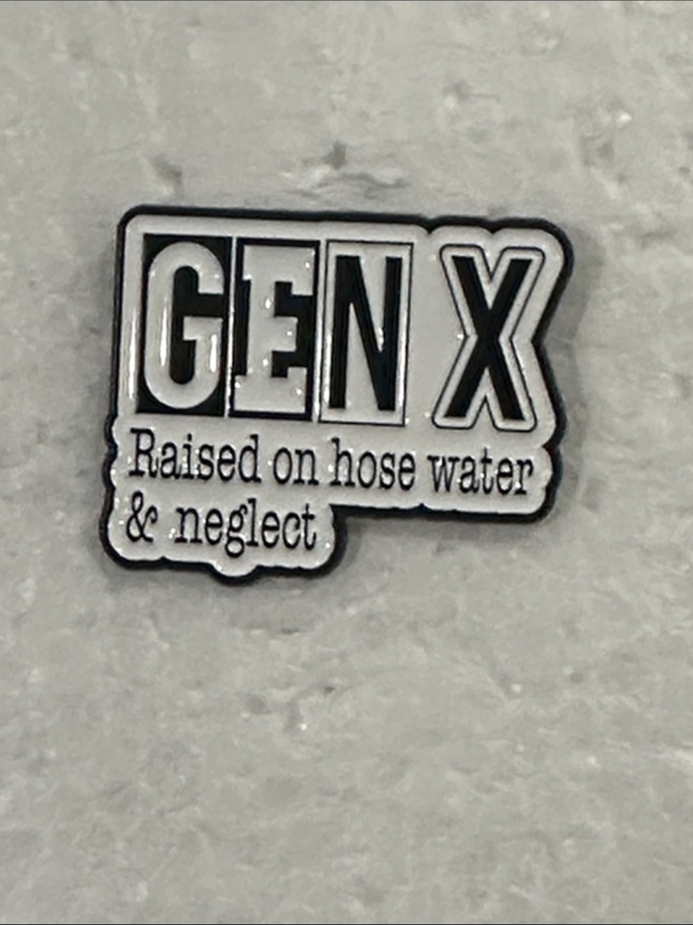 GEN X Enamel Pin - White and Black